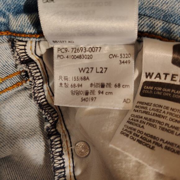 Levi’s Ribcage Straight Jeans-Sz 27x27- Light Blue Wash – High Rise – Button Fly - Picture 9 of 10